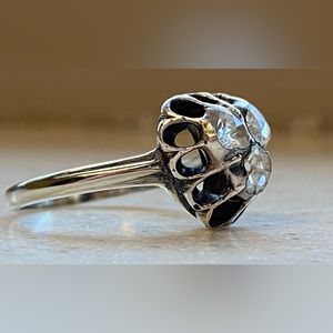 14k WG Antique Victorian Georgian Rose Cut Diamond Ring